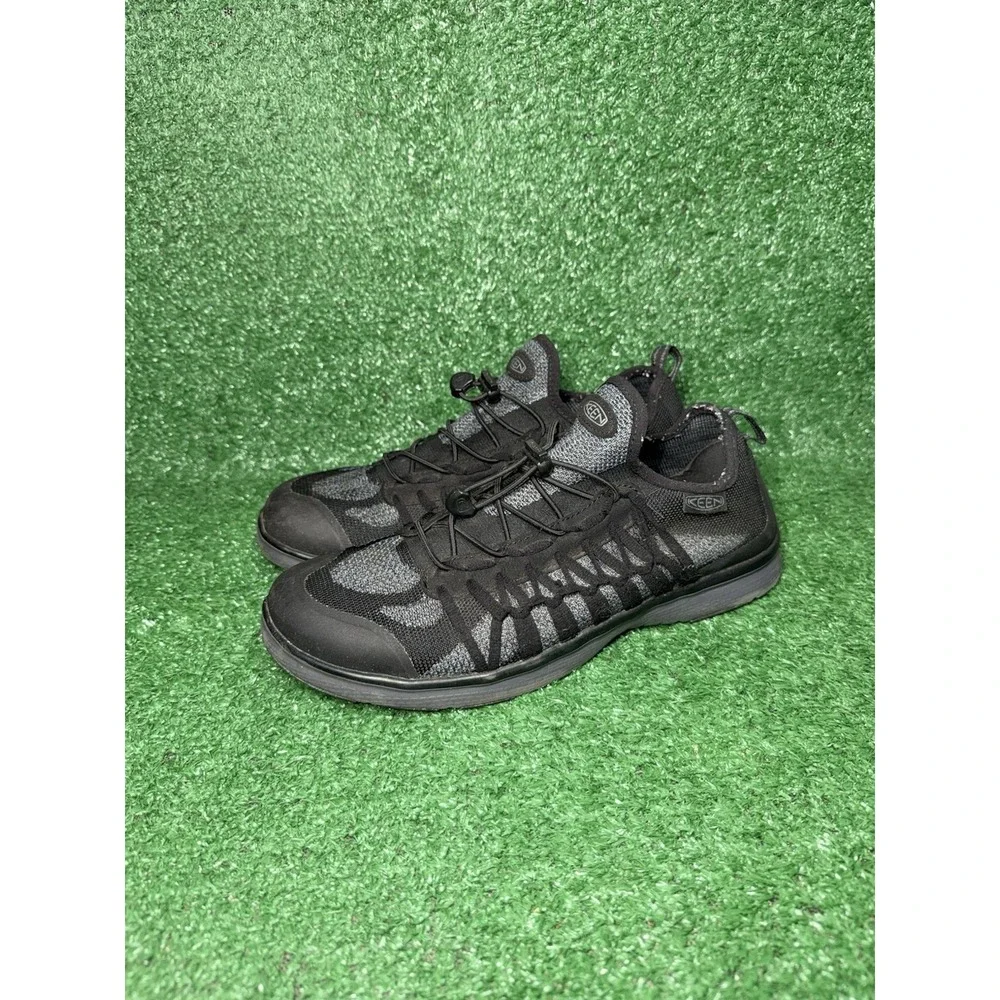 KEEN Uneek Exo Mens 11.5 Black Grey‎ Mesh Hiking Shoes Outdoor Comfort Sneakers